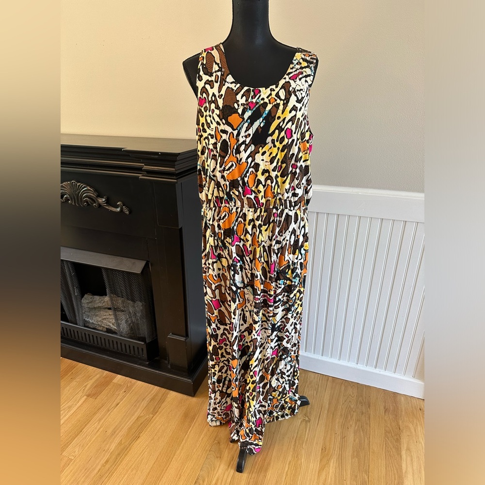 NWT Chicos Size 2 Large Stretchy Colorful Maxi Dress